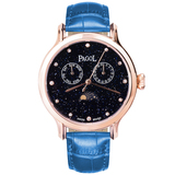 PAGOL時尚精美星空手表PA7002玫瑰金殼藍色皮帶款